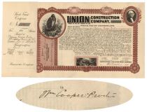 Union Construction Company Issued To And Signed By W.C. Proctor