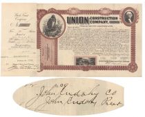 Union Construction Company Signed By John Cudahy
