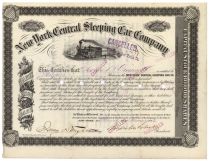 New York Central Sleeping Car Company Certificate Issued To George Bird Grinnell
