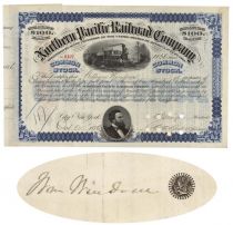 Northern Pacific Issued To And Signed On Attached Stock Power By William Windom