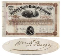 Northern Pacific Issued To And Signed On Attached Transfer By William G. Fargo