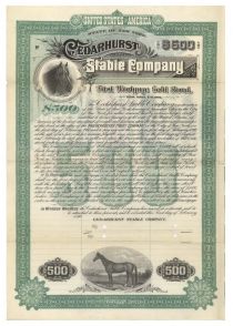 Cedarhurst Stable Company Gold Bond