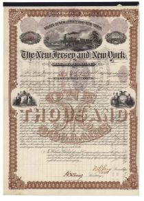 The New Jersey And New York RR Co Bond