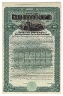 Chicago, Indianapolis & Louisville Railway Company Bond