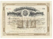 Georgia-Alabama Investment and Development Company Signed By Benjamin F. Butler