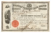 A Rare Variety Early Vermont Railroad Stock