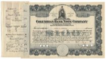 Columbian Bank Note Company Certificate #1