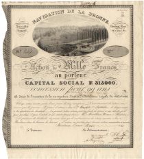 EARLY FRENCH CANAL STOCK CERTIFICATE