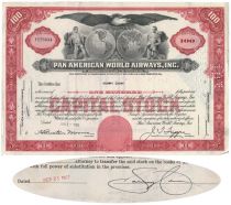 Pan American Airways Stock Certificate Issued to and Signed: Sammy Cahn