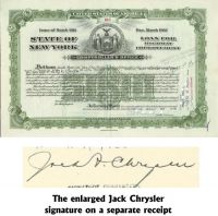 Jack Chrysler Signs A State Of New York Bond