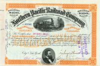 Northern Pacific Railroad Stock Issued To But Not Signed By Anthony J. Drexel