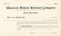 Western Dakota Railway Company (no Vignette)