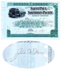 Saint Paul And Northern Pacific RW Co. Issued To And Signed By James N. Hill