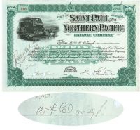 Saint Paul And Northern Pacific RW Co. Issued To And Signed By  William P. Clough