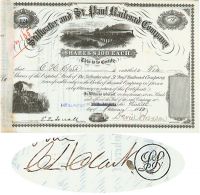 Stillwater And St. Paul RR Co. Issued To And Signed By C.H. Clark