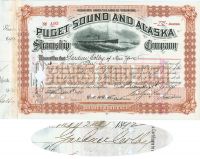 Puget Sound And Alaska Steamship Co. Issued To And Signed By  Gardner Colby