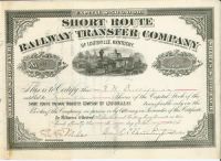 Short Route Railway Transfer Company - Signed By Collis P. Huntington As President