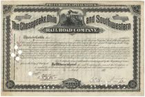The Chesapeake, Ohio And Southwestern Railroad Company - Signed By Collis P Huntington As President