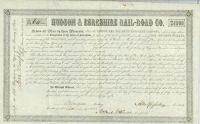 Hudson & Berkshire Rail-road Company Bond Signed By Millard Fillmore