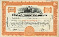 Irving Trust Company Stock Signed By Edward F. Swift