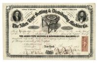 The Alden Type Setting & Distributing Machine Co. Stock