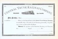 Unissued Central Trunk Railway Stock