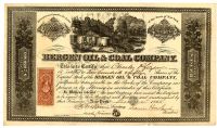 Bergen Oil & Coal Company Stock Certificate Issued To Charles Pfizer, Co-Founder Of One Of The World's Largest Drug Producers