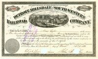 Detroit, Hillsdale & South-Western R.R. Co. - Issued To Moses Taylor
