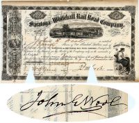 Saratoga & Whitehall RR Issued To And Signed By General John Wool