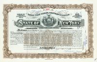 State Of New York "Loan For Canal Improvement" - Issued To As Trustee Under Will Of Frederick W. Vanderbilt For William Seward Webb