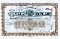 State Of New York Loan For Canal Improvement Issued To Cornelius Vanderbilt For Gertrude Vanderbilt Whitney