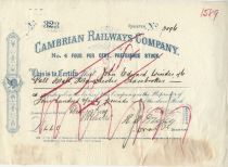 Cambrian Railways Company No. 4 Four Per Cent Preference Stock