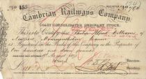 Cambrian Railways Company Coast Consolidated Ordinary Stock