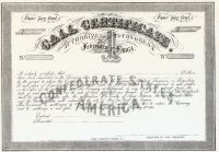 Rare Confederate 4% Call Certificate - Ball Type 174s