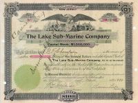 The Lake Submarine Company - Signed By Simon Lake As President