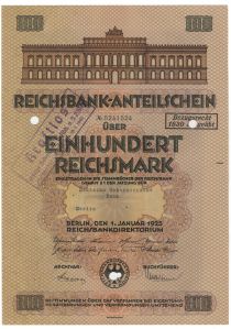 Reichsbank Anteilschein (German Reich Bank)
